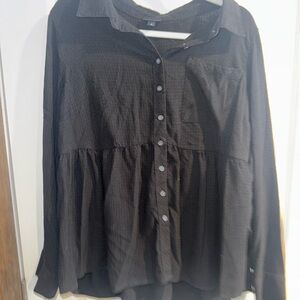 Torrid Black Button-Down Shirt